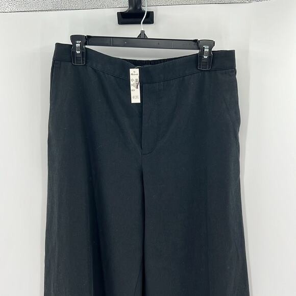 Madewell Women's Pull-On Straight Pants in Drapey Twill - True Black - M - NWT - Picture 2 of 9